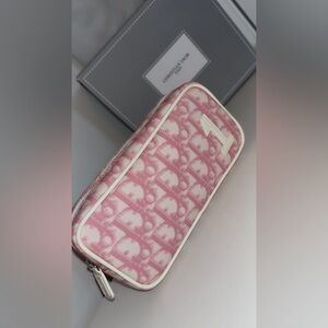Dior Pink Oblique Zip Pouch / Cosmetic Case